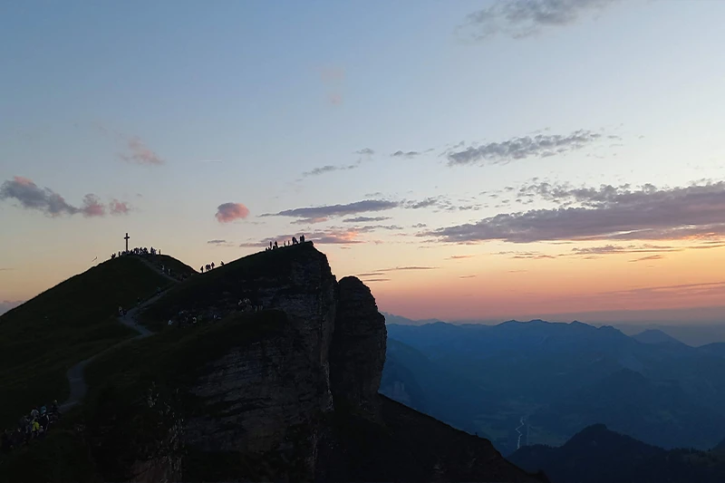 Sonnenuntergang in Schoppernau